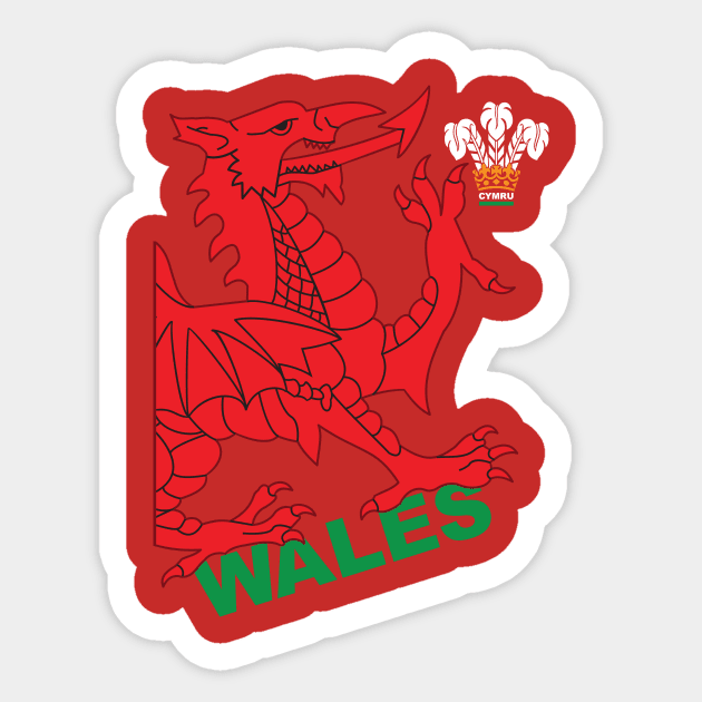 Wales Rugby Dragon Memorabilia Welsh Rugby Sticker by CGD